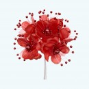 3"  Silk Flower with Pearl 6X12 | Coral